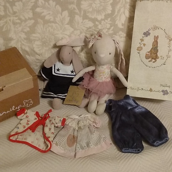 Maileg Other - Lot MAILEG Bunny Rabbit Size 1 Danish Alimrose Doll Waldorf Toy Anthropologie